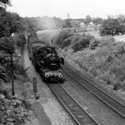 Dampflokomotive 38 2219 um 15:00 Uhr Richtung Münster - Jahr 1958
