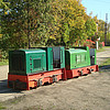 Lok 1 (Type unbekannt; rechts) mit Lok 2 "Wilhelm" (Gmeinder 15/18 PS; links)