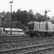 Vorführlok MaK Diesellokomotive V100 000, Baujahr 1958, unterwegs Richtung Osnabrück - Jahr 1959